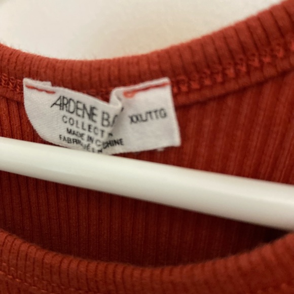 Orange Ribbed Bodycon Dress - Picture 2 of 3